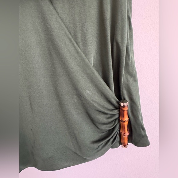 Gucci M Green Silk Jersey Top with Bamboo Detail - Picture 6 of 6